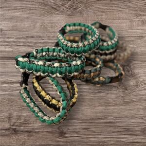 Lot of 10 Paracord Survival Bracelets Adjustable Camping Hiking Emergency Gear